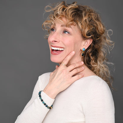 Beaded Green Agate Bracelet