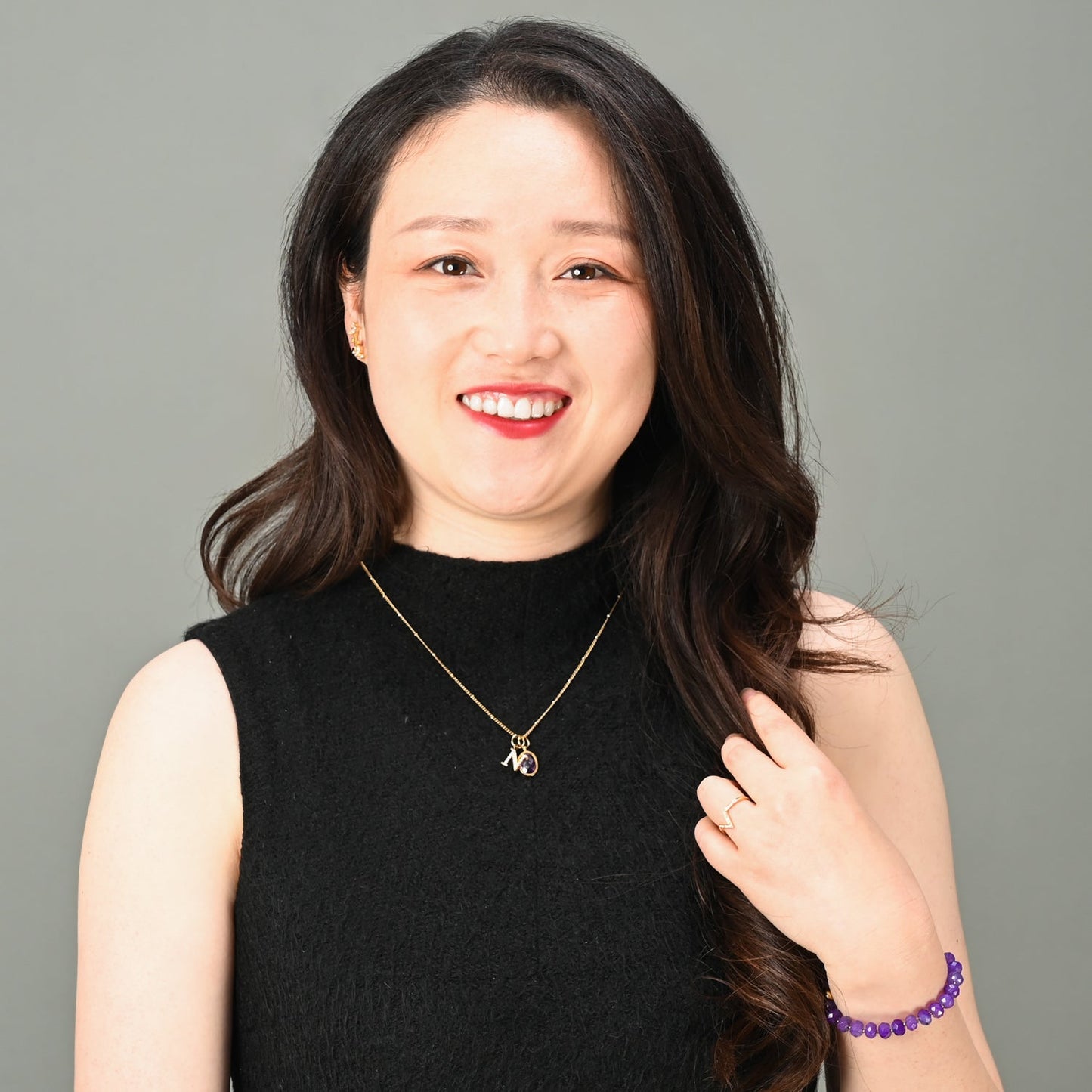 Purple Agate Beaded Bracelet