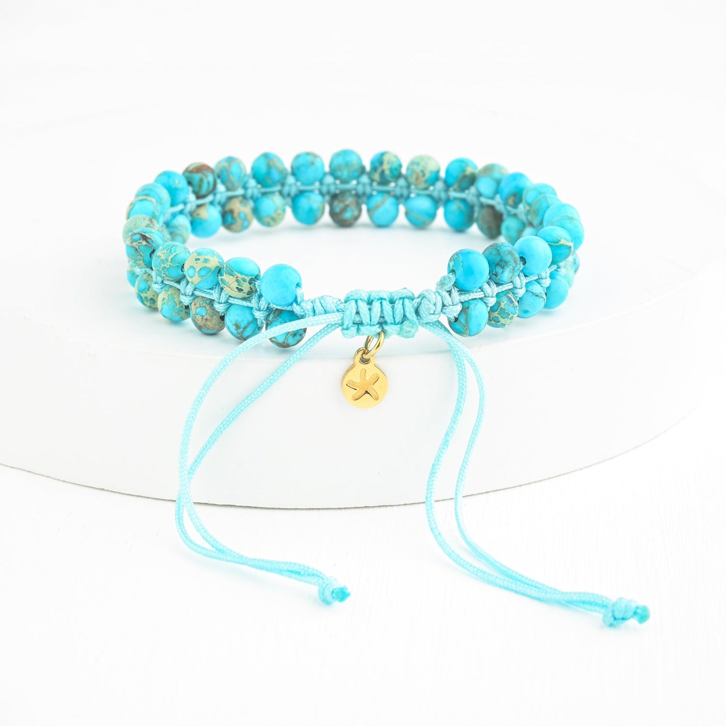 Wear Blue Handwoven Beaded Bracelet in