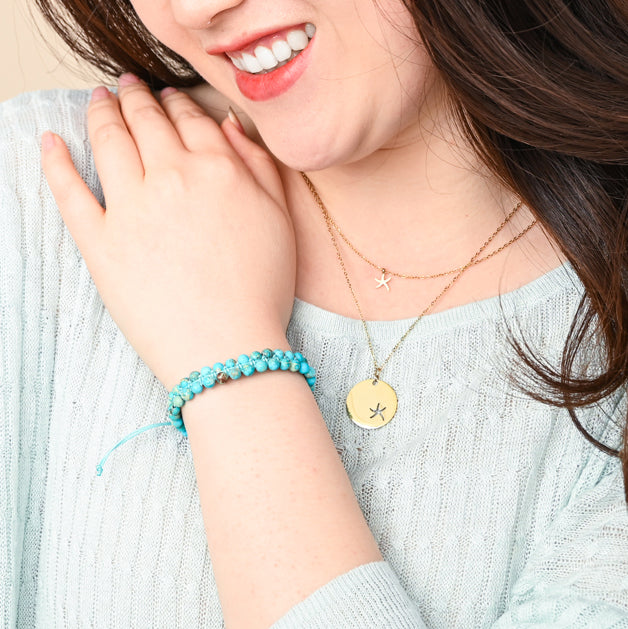 Wear Blue Handwoven Beaded Bracelet in