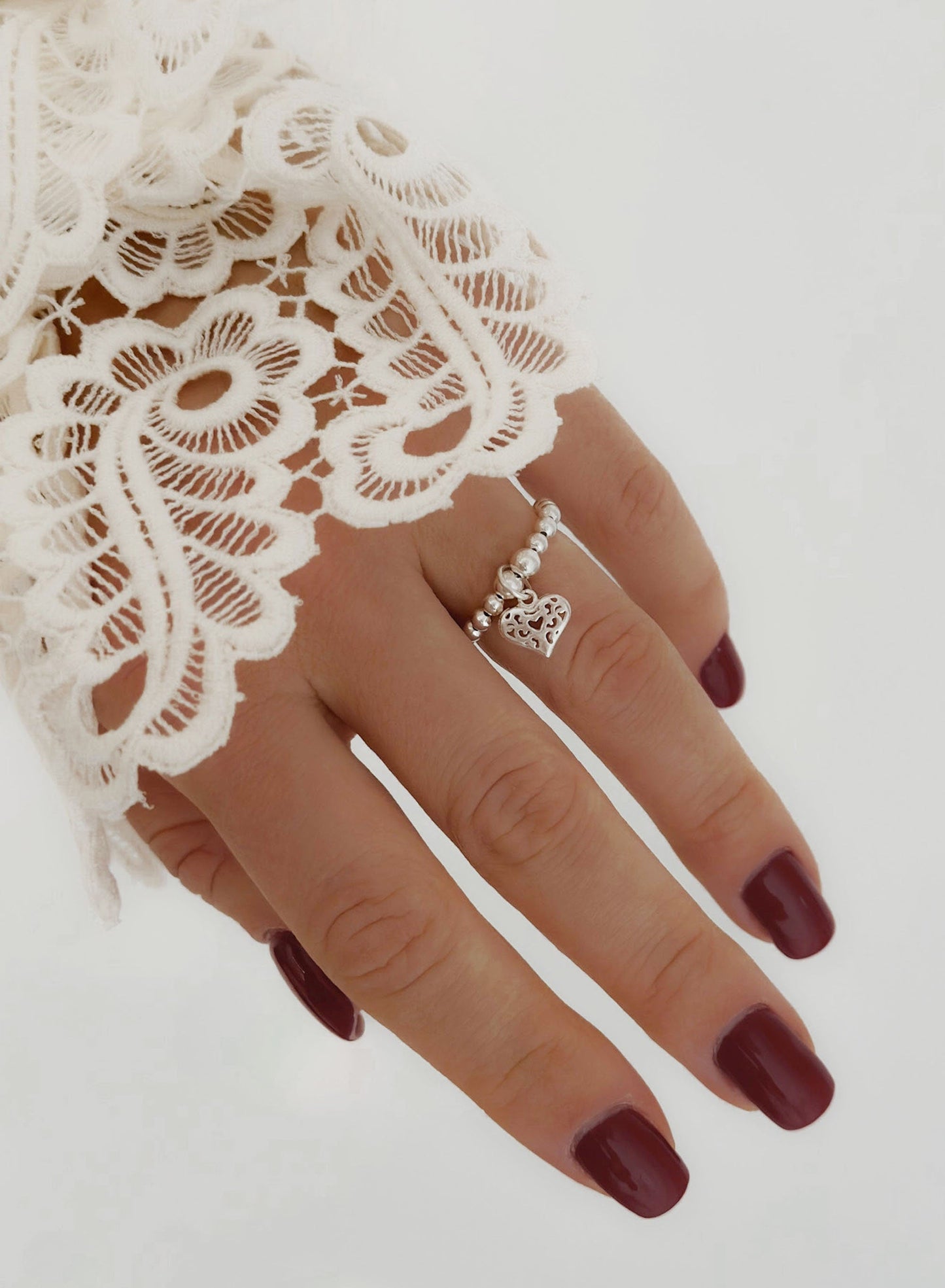 Charm Ring, Heart Charm Ring,Heart Charm, Womens Rings, Charm Rings